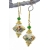 Handmade earrings with ivory klimt style venetian beads tsavorite gold fill