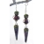 Artisan made purple and green sterling earrings with lampwork, ceramic spike
