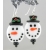 Artisan made white glass snowman face earrings in sterling Christmas winter hat