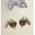 Handmade maroon brown earrings, lampwork, jasper and sterling