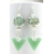 Handmade earrings light green white etched lampwork aventurine crystals sterling