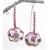 Artisan made hand forged earrings with pink ruffle lampwork ruby gemstones