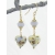Handmade earrings with light blue white gold venetian hearts agate gold fill