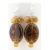 Artisan made topaz lampwork earrings Swarovski crystals wood agate sterling