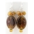 Butterscotch Candy Earrings Artisan made topaz lampwork earrings Swarovski crystals wood agate sterling