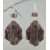 Raku Curtains Earrings Artisan made organic fold formed copper lampwork red blue raku earrings