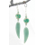 Handmade aqua earrings lampwork amazonite leaves sterling
