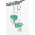 Artisan made sterling earrings with white pearls and sleeping beauty turquoise