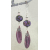 Handmade pink, purple earrings with lampwork, rhodonite, morganite, sterling