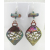 Artisan made raku copper ornament and pottery dangle earrings