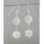 Snowy Sparkle Earrings - gold leaf white venetian glass sterling silver artisan