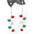 Crystal Christmas Stairs Earrings red green clear sterling silver kinetic