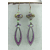 Wild Thistle Earrings soft green purple Green, purple enamel on copper, lampwork, amethyst, jade earrings copper