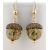 Handmade earrings with golden Czech glass acorn gold fill fall autumn