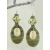 Yellow gray earrings with lampwork, silver leaf jasper, citrine, sterling