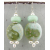 Frothy Waves Earrings Artisan made light green white turquoise ceramic pearl earrings sterling