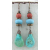 Handmade earrings with turquoise red jasper lampwork copper