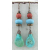 Beachy Turquoise Earrings Handmade earrings with turquoise red jasper lampwork copper