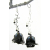 Black Goth Roses Earrings Handmade earrings with black glass roses, black spinel, sterling silver vines