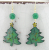 Oh Christmas Tree Earrings Artisan made green enamel on copper tree earrings gold fill carved onyx