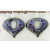 Purple, black enamel on copper earrings inverted drop