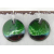 Artisan made red green white enamel on copper disks earrings in sterling silver