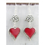 Scrolly Hearts Earrings - carnelian hearts set in sterling silver with sterling