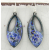 Royal Blue Leopard Earrings - handmade artisan blue white green red enamel on copper srajd blue, white, green red enamel on copper drop earrings sterling silver