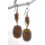 Artisan made gemstone earrings with jasper pietersite Czech glass copper niobium
