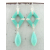 Turquoise Diamonds Earrings - turquoise offwhite seed bead weave artisan srajd