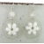 Artisan made white glass snowflake earrings in sterling Christmas