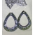 Artisan made blue and lime enamel on copper earrings sterling