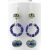 Handmade blue enamel ring earrings with blue silver lampwork glass, sterling