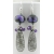 Splotches and Sticks Earrings Handmade earrings purple black lampwork amethyst rutilated quartz sterling