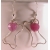 handmade, hammered,  forged dog bone earrings with your choice of heart ruby