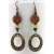 Red Creek Crackle Earrings Artisan made red yellow black enamel on copper earrings onyx jasper niobium