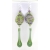 Handmade earrings green purple lampwork peridot gemstone sterling silver