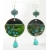 Rustic Ridges Earrings Handmade earrings teal green lampwork turquoise crystals sterling