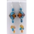 Handmade turquoise orange lampwork earrings carnelian turquoise sterling