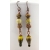 Earthy Yellow Earrings Handmade brown yellow earrings, lampwork tiger eye jasper copper