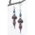 Artisan made rose pink turquoise sterling silver earrings drip lavendar purple