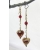 Handmade earrings with red white gold venetian hearts red quartz gold fill