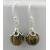Artisan carved tiger eye earrings sterling brown melon petals
