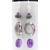 Handmade earrings purple white grey lampwork amethyst dinosaur bone sterling