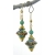 Handmade earrings with turquoise klimt style venetian beads gold fill vermeil