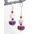 Handmade red white blue earrings pearl star patriotic july4 sterling silver