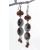 Artisan red black enamel on copper earrings lampwork zircon gemstone niobium