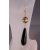 Klimt Onyx Drop Earrings - longer Artisan earrings with black onyx and venetian beads gold fill vermeil