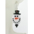 Artisan made white glass snowman face earrings in sterling Christmas winter hat