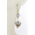 Handmade earrings with light blue white gold venetian hearts agate gold fill